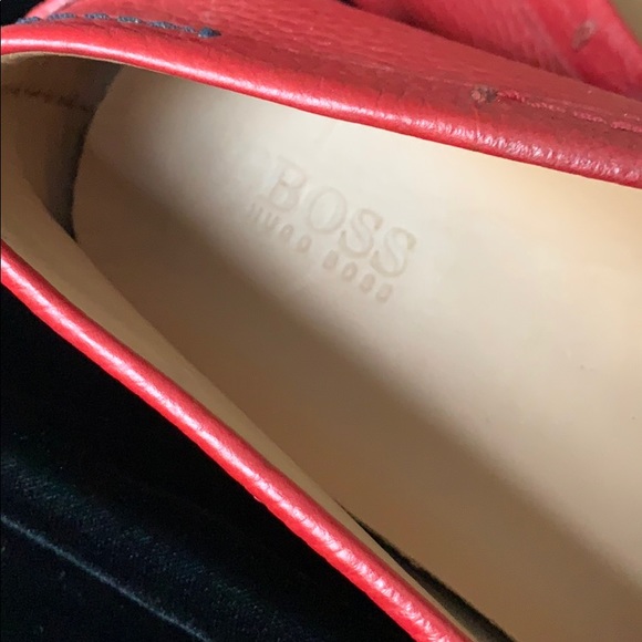 Hugo Boss Red Leather Drivers - Picture 3 of 7